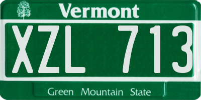 VT license plate XZL713