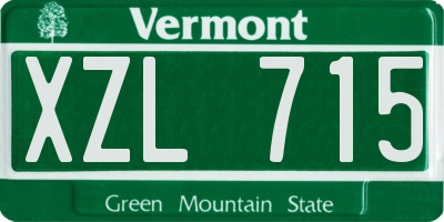 VT license plate XZL715
