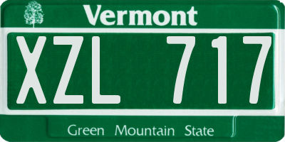 VT license plate XZL717