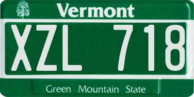 VT license plate XZL718