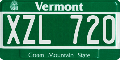VT license plate XZL720