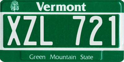 VT license plate XZL721