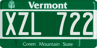 VT license plate XZL722