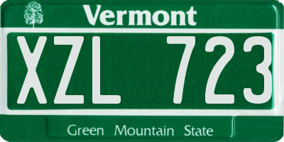 VT license plate XZL723