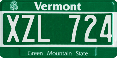 VT license plate XZL724