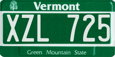 VT license plate XZL725