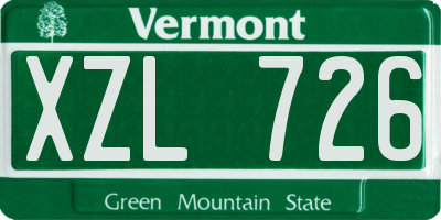VT license plate XZL726