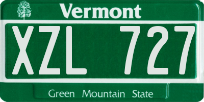 VT license plate XZL727