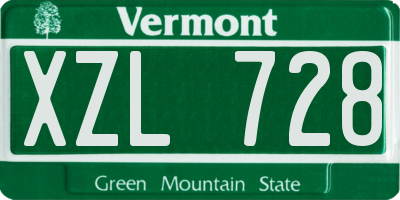 VT license plate XZL728