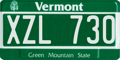 VT license plate XZL730