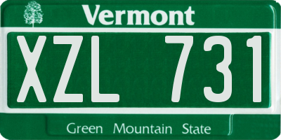 VT license plate XZL731