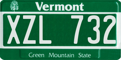 VT license plate XZL732