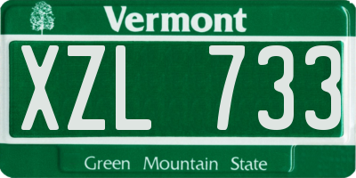 VT license plate XZL733