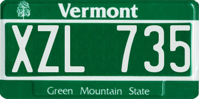 VT license plate XZL735