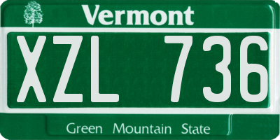 VT license plate XZL736