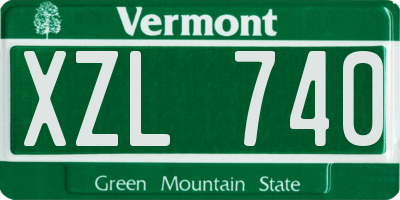 VT license plate XZL740