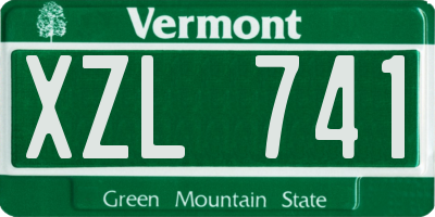 VT license plate XZL741