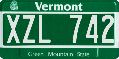 VT license plate XZL742
