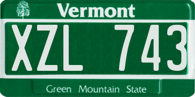 VT license plate XZL743