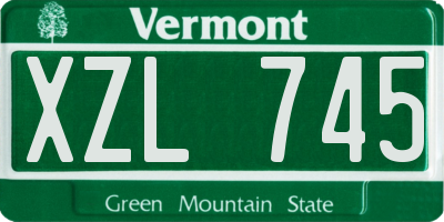VT license plate XZL745