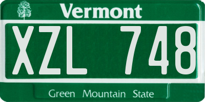 VT license plate XZL748