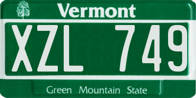 VT license plate XZL749