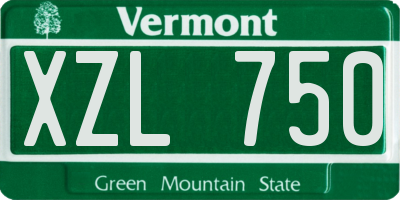 VT license plate XZL750