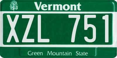 VT license plate XZL751