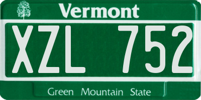 VT license plate XZL752