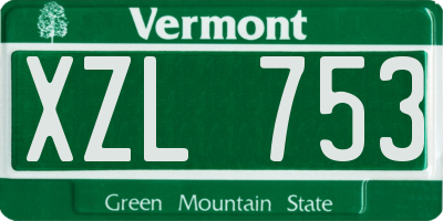 VT license plate XZL753