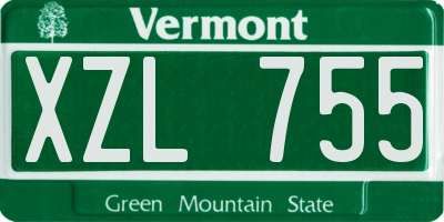 VT license plate XZL755
