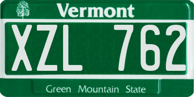 VT license plate XZL762