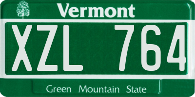 VT license plate XZL764