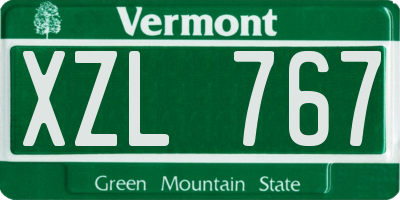VT license plate XZL767