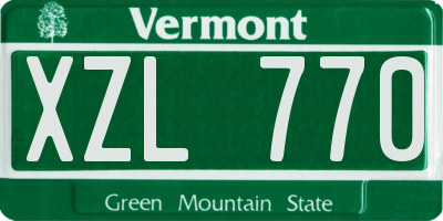 VT license plate XZL770