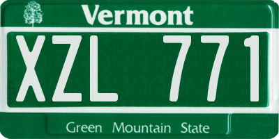 VT license plate XZL771