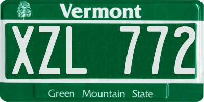 VT license plate XZL772