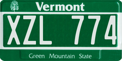 VT license plate XZL774