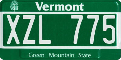 VT license plate XZL775