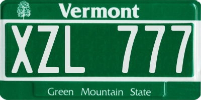 VT license plate XZL777