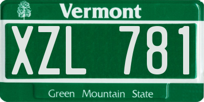 VT license plate XZL781