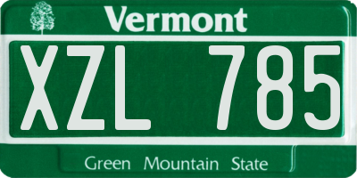 VT license plate XZL785