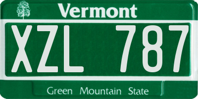 VT license plate XZL787