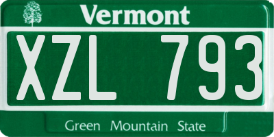 VT license plate XZL793