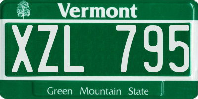 VT license plate XZL795