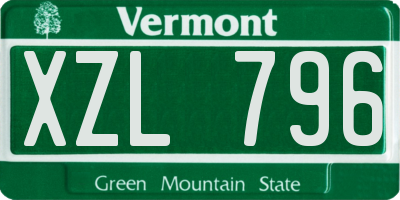 VT license plate XZL796