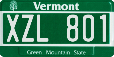 VT license plate XZL801