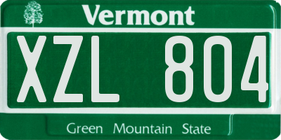 VT license plate XZL804