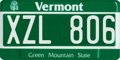 VT license plate XZL806
