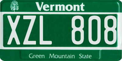 VT license plate XZL808